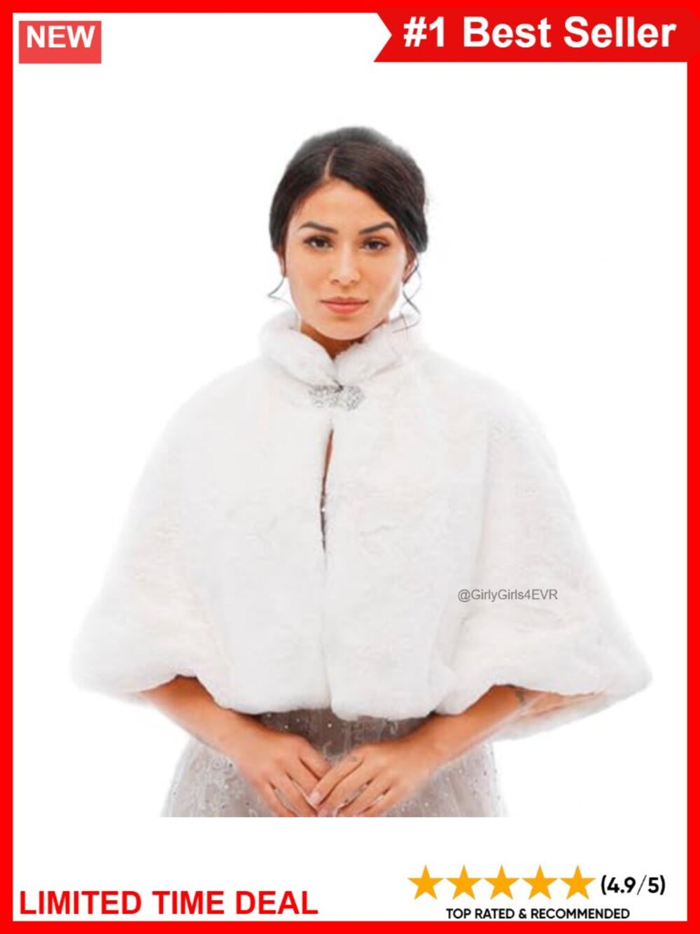 Faux Fur Wedding Shawl Wrap Bridal Stole Cape Scarf